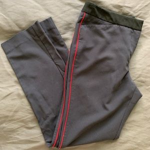 Red stripe slim fit slacks